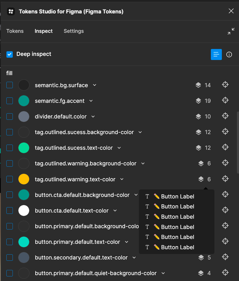 Selecting a single layer with a token