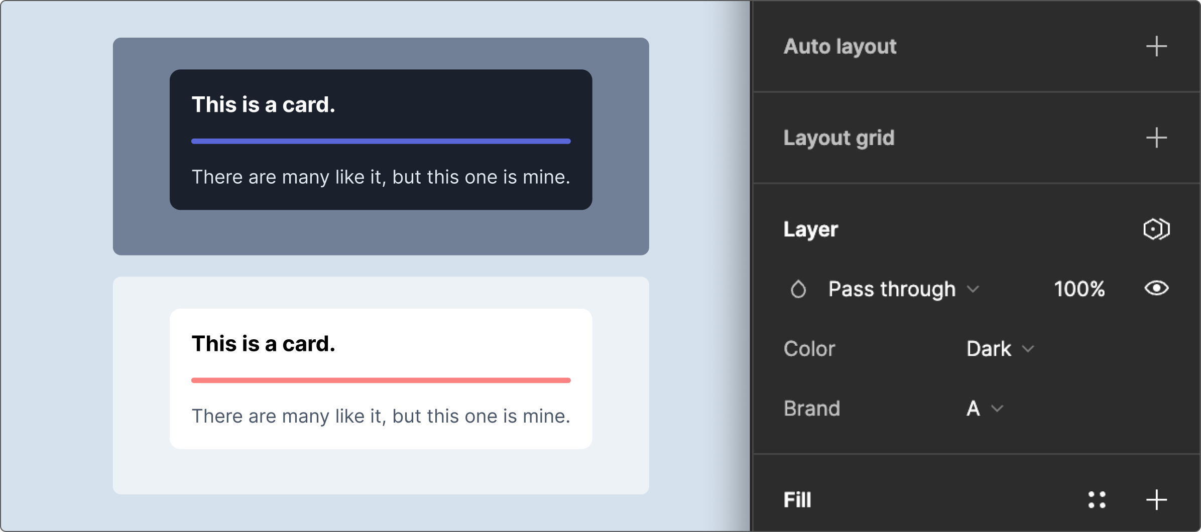 Figma UI showing a way to switch modes